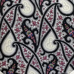 VTG Valentino Italian Grey Black Burgundy Paisley Made in Italy‎ Silk Tie